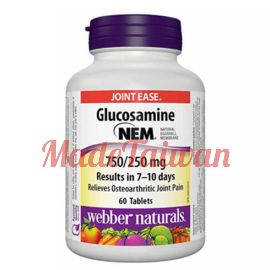 Webber naturals Glucosamine with NEM Natural Eggshell Membrane 750/250 mg 60 Tablets