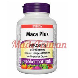 webber naturals Maca Plus with Ginseng Vegetarian Capsules, 140-count