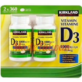 Kirkland Signature Vitamin D3, 1000 IU 2packs