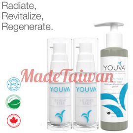 Youva Daily Revitalizing Trio: Organic Cleanser, Organic Serum and Organic Anti-aging Eye-cream