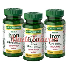 Nature’s Bounty Gentle Iron Plus 28 mg 3 x 90 capsules