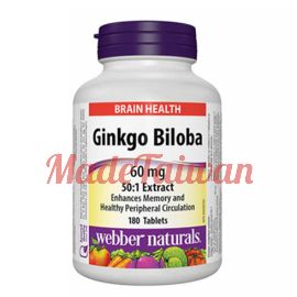 Webber Naturals Ginkgo Biloba 60mg 180tablets