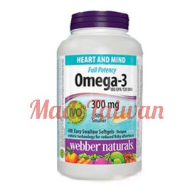 Webber Naturals Easy to Swallow Mini Omega-3 -300mg 400 Enteric Softgels