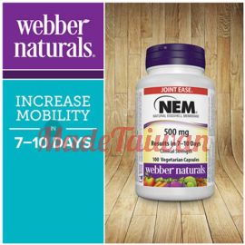 webber naturals NEM Natural Eggshell Membrane 500 mg - 100 Vegetarian Capsules